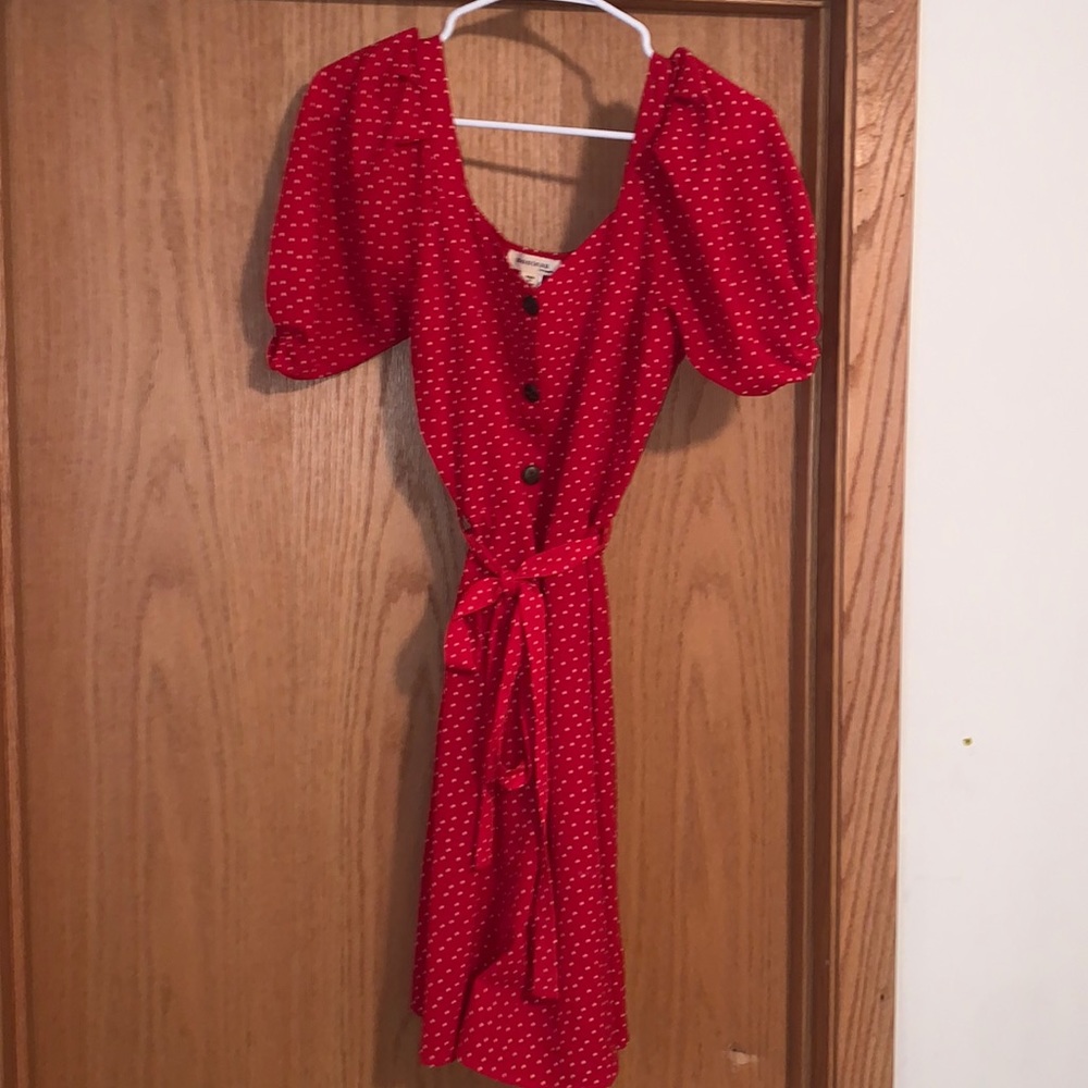 Red polka dot dress